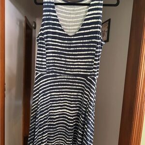 Striped Navy and White Dress